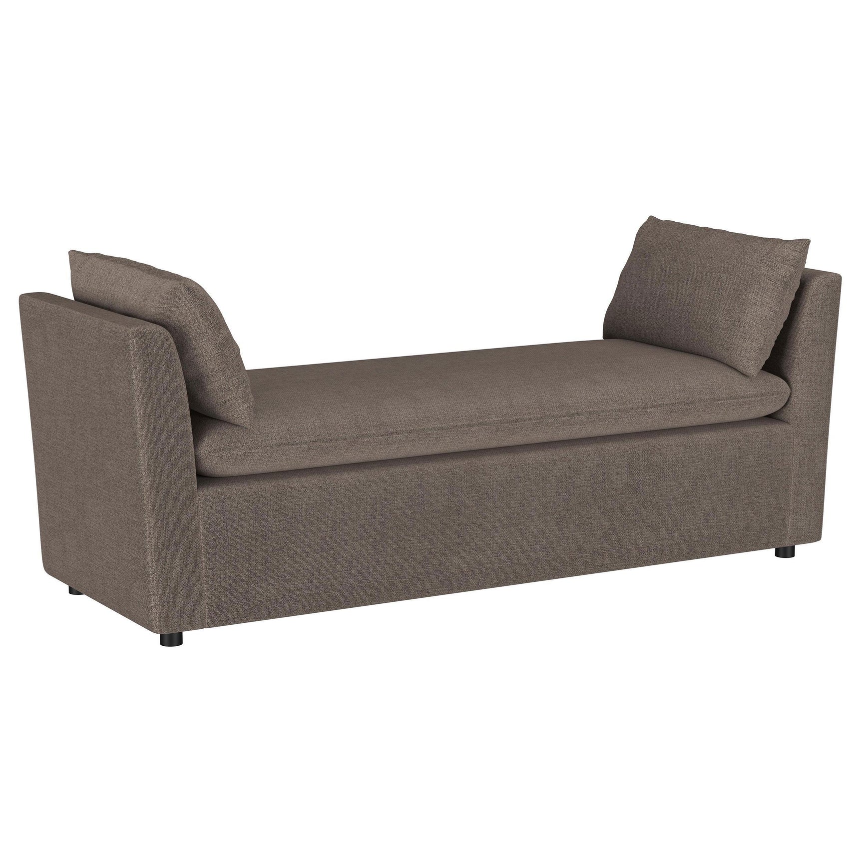 Robin Upholstered Accent Bench with Armrests Brown 910280 - Ella Furniture