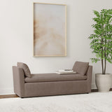 Robin Upholstered Accent Bench with Armrests Brown 910280 - Ella Furniture