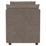 Robin Upholstered Accent Bench with Armrests Brown 910280 - Ella Furniture