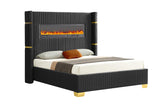 Romance Black Platform King Bed - Ella Furniture