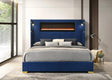 Romance Blue Upholstered LED Platform King Bed from Ella Furniture