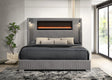 Romance Gray Upholstered LED Platform King Bed from Ella Furniture