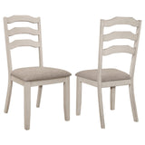 Ronnie Ladder Back Padded Seat Dining Side Chair Khaki And Rustic Cream (Set Of 2) 108052 - Ella Furniture