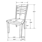 Ronnie Ladder Back Padded Seat Dining Side Chair Khaki And Rustic Cream (Set Of 2) 108052 - Ella Furniture