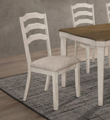 Ronnie Ladder Back Padded Seat Dining Side Chair Khaki And Rustic Cream (Set Of 2) 108052 - Ella Furniture