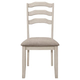 Ronnie Ladder Back Padded Seat Dining Side Chair Khaki And Rustic Cream (Set Of 2) 108052 - Ella Furniture