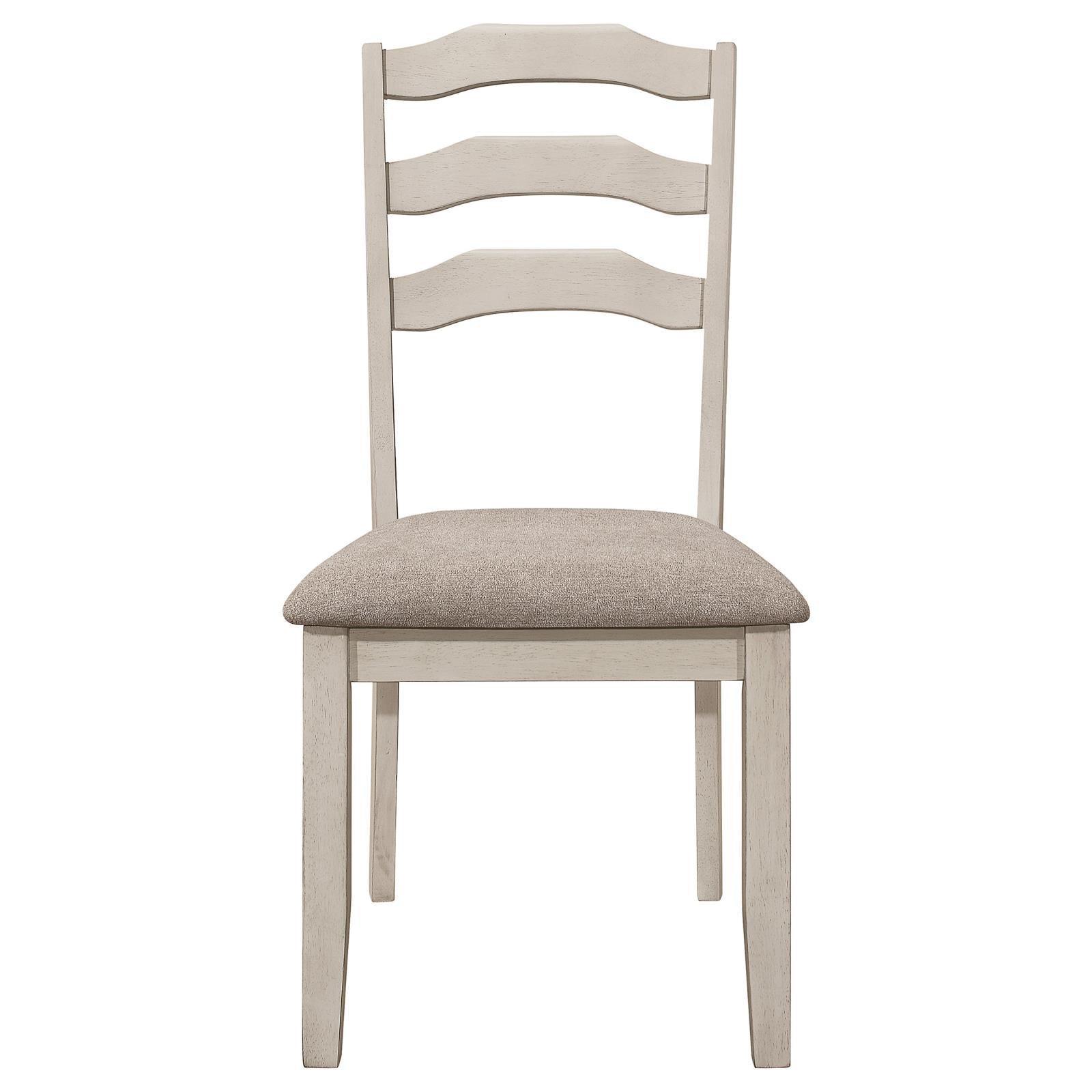 Ronnie Ladder Back Padded Seat Dining Side Chair Khaki And Rustic Cream (Set Of 2) 108052 - Ella Furniture