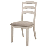 Ronnie Ladder Back Padded Seat Dining Side Chair Khaki And Rustic Cream (Set Of 2) 108052 - Ella Furniture