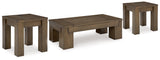 Rosswain Warm Brown Coffee Table with 2 End Tables - Ella Furniture