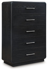 Rowanbeck Black Chest of Drawers - Ella Furniture
