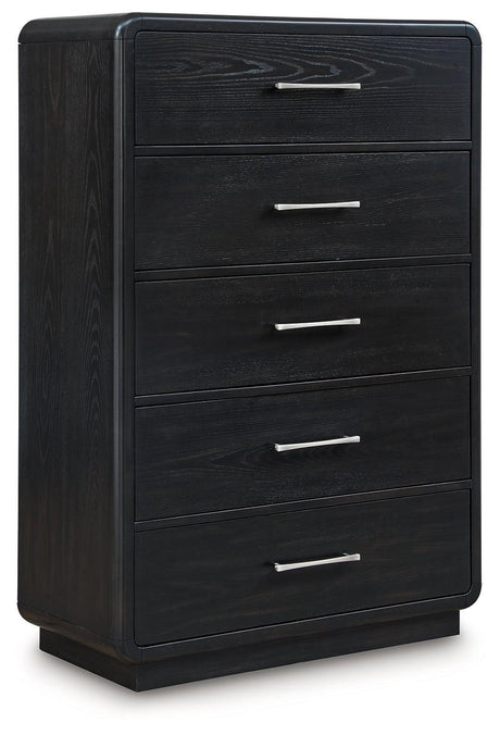 Rowanbeck Black Chest of Drawers - Ella Furniture