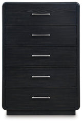 Rowanbeck Black Chest of Drawers - Ella Furniture
