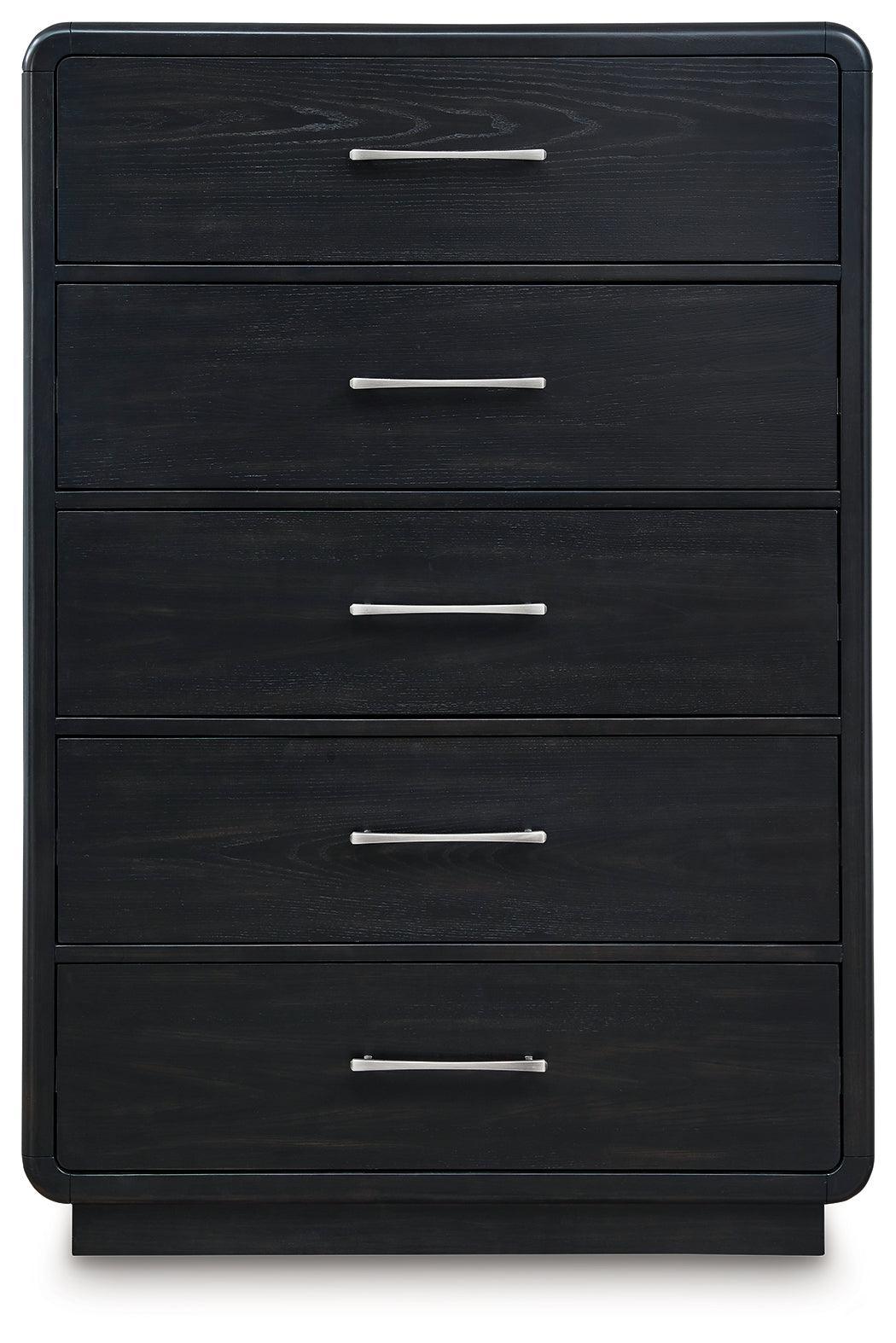 Rowanbeck Black Chest of Drawers - Ella Furniture