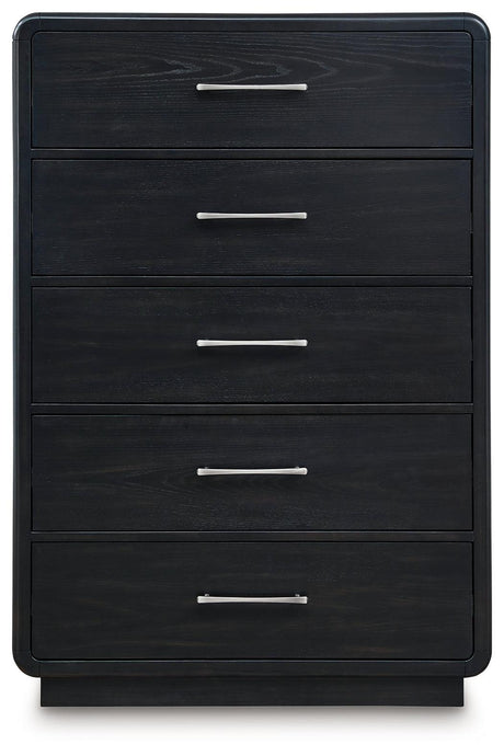Rowanbeck Black Chest of Drawers - Ella Furniture