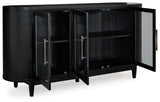 Rowanbeck Black Dining Server - Ella Furniture