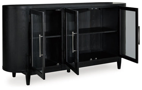 Rowanbeck Black Dining Server - Ella Furniture