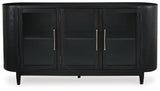 Rowanbeck Black Dining Server - Ella Furniture