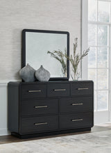 Rowanbeck Black Dresser and Mirror - Ella Furniture