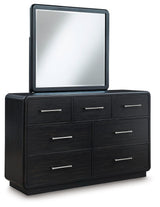 Rowanbeck Black Dresser and Mirror - Ella Furniture