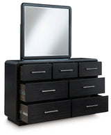 Rowanbeck Black Dresser and Mirror - Ella Furniture