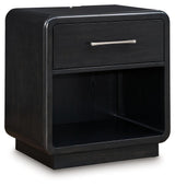 Rowanbeck Black Nightstand - Ella Furniture