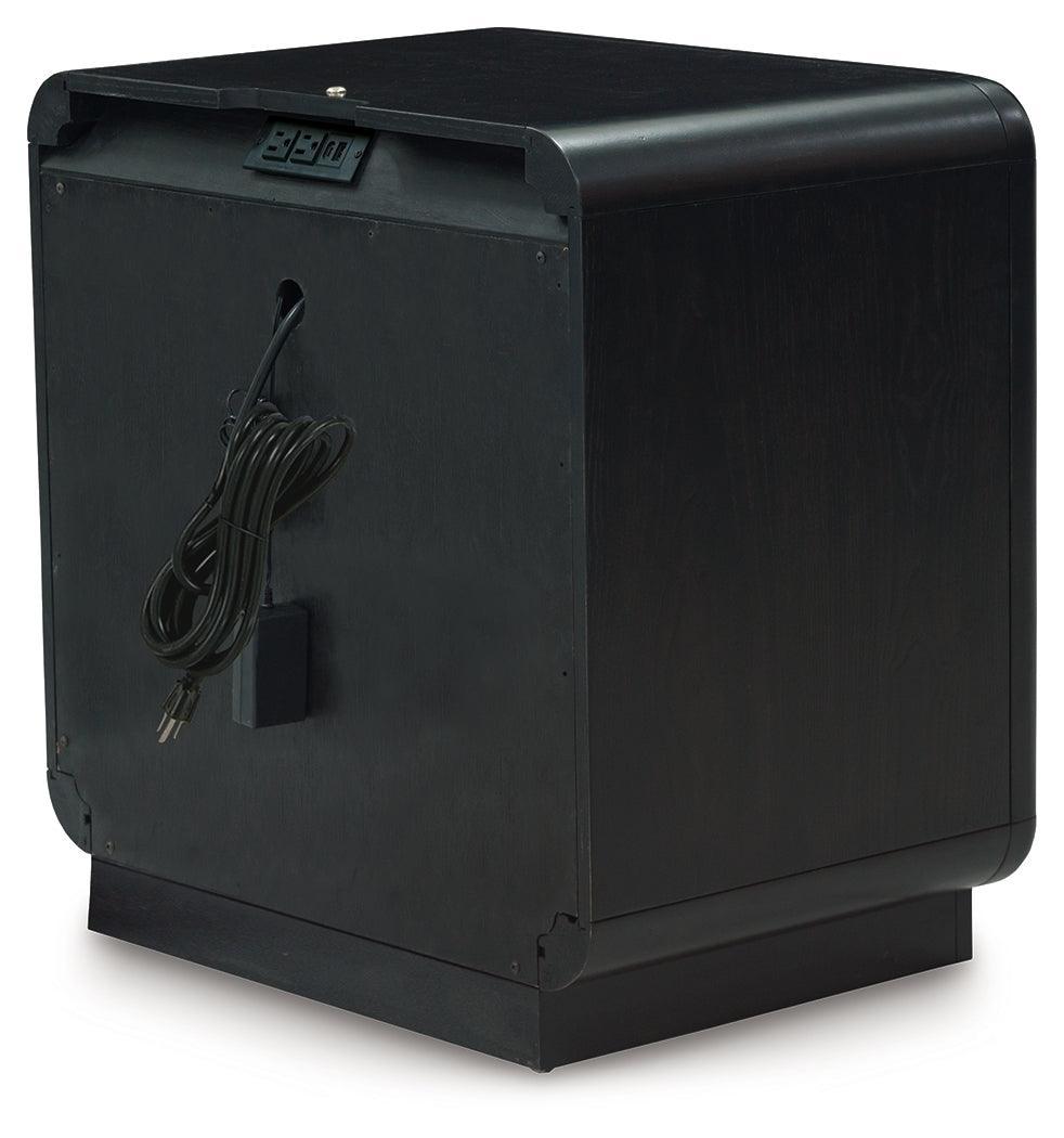 Rowanbeck Black Nightstand - Ella Furniture