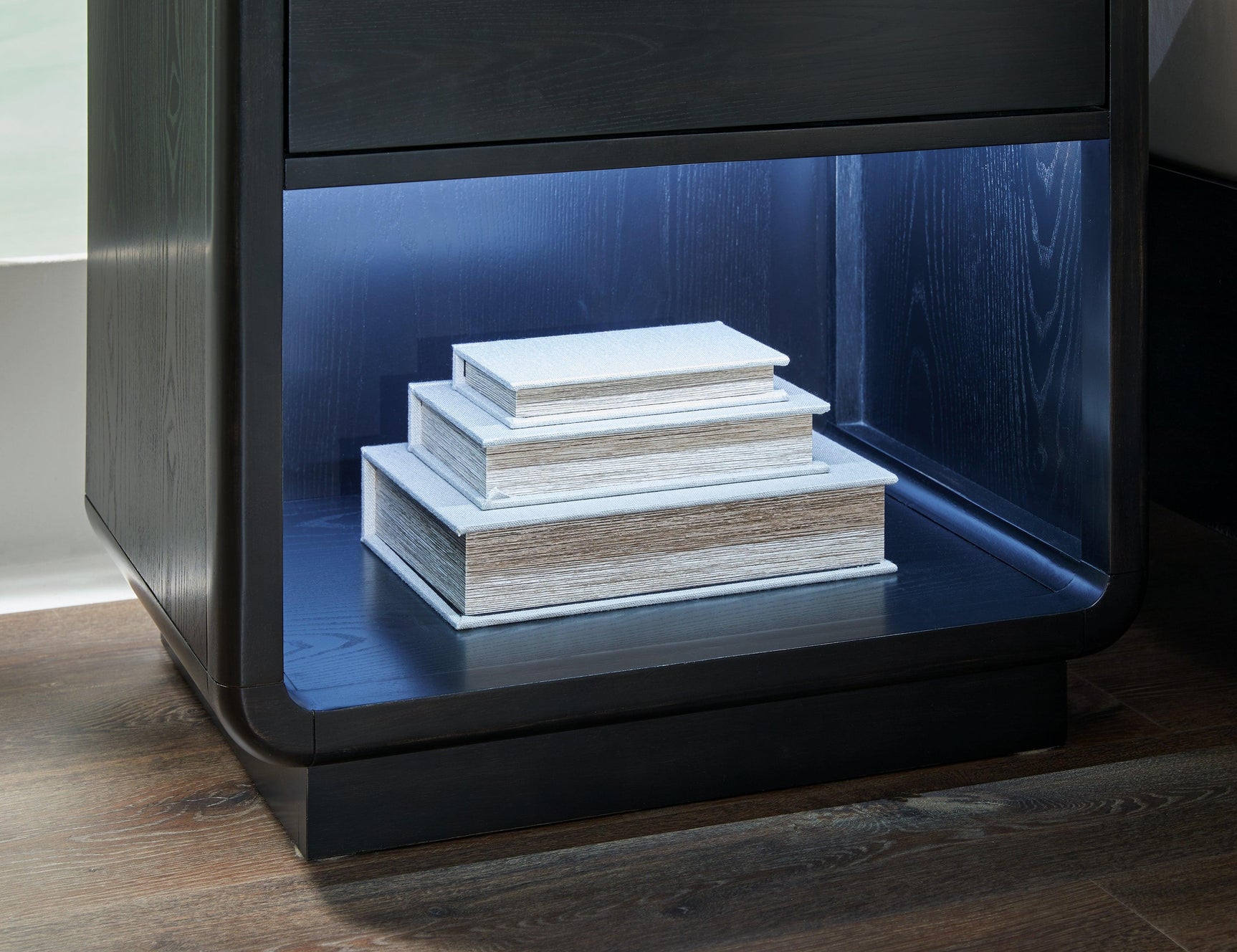 Rowanbeck Black Nightstand - Ella Furniture