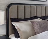Rowanbeck Gray/Black King Upholstered Panel Bed - Ella Furniture