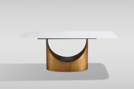 Roxy White and Bronze 5 or 7-Piece Dining Set with Sintered Stone Table and Toni Chairs view 7