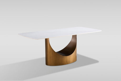 Roxy White and Bronze 5 or 7-Piece Dining Set with Sintered Stone Table and Toni Chairs view 8