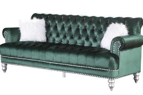 Royal Green Modern Contemporary Wood, Engineered Wood Velvet Tufted Sofa & Loveseat - Ella Furniture