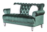 Royal Green Modern Contemporary Wood, Engineered Wood Velvet Tufted Sofa & Loveseat - Ella Furniture