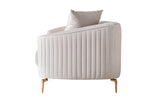 Linda Ivory Velvet Sofa 91" & Loveseat 71"