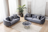 Linda Gray Velvet Sofa 91" & Loveseat 71"