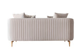 Linda Ivory Velvet Sofa 91" & Loveseat 71"
