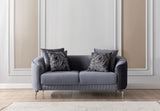 Linda Gray Velvet Sofa 91" & Loveseat 71"