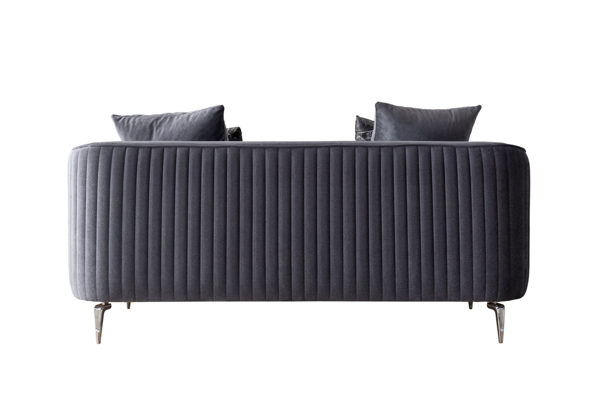 Linda Gray Velvet Sofa 91" & Loveseat 71"