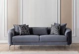 Linda Gray Velvet Sofa 91" & Loveseat 71"
