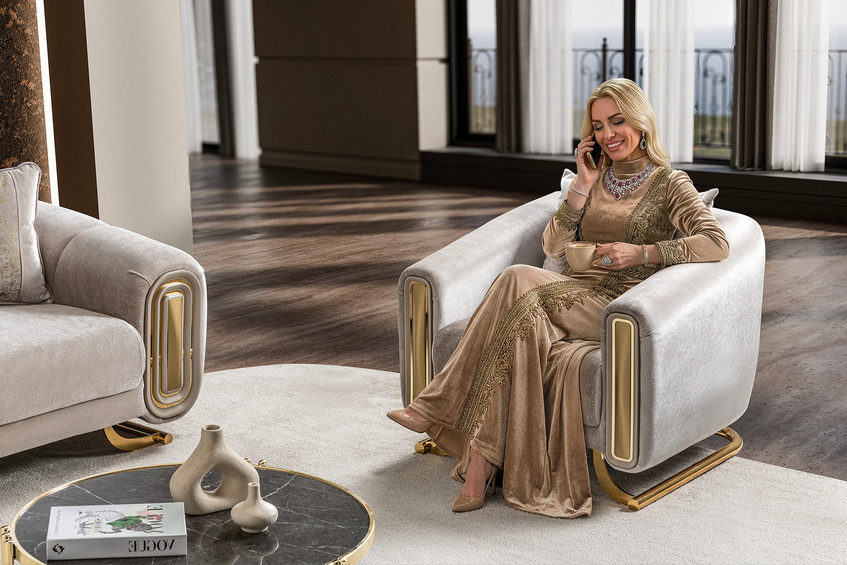 Romeo Beige Living Room Set
