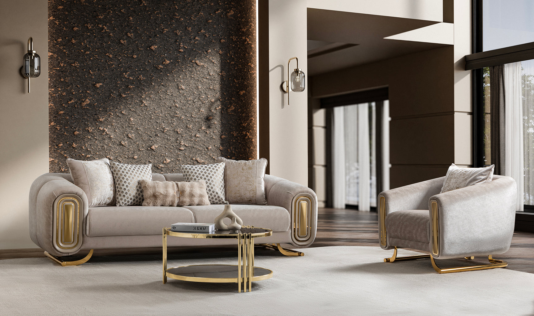Romeo Beige Living Room Set
