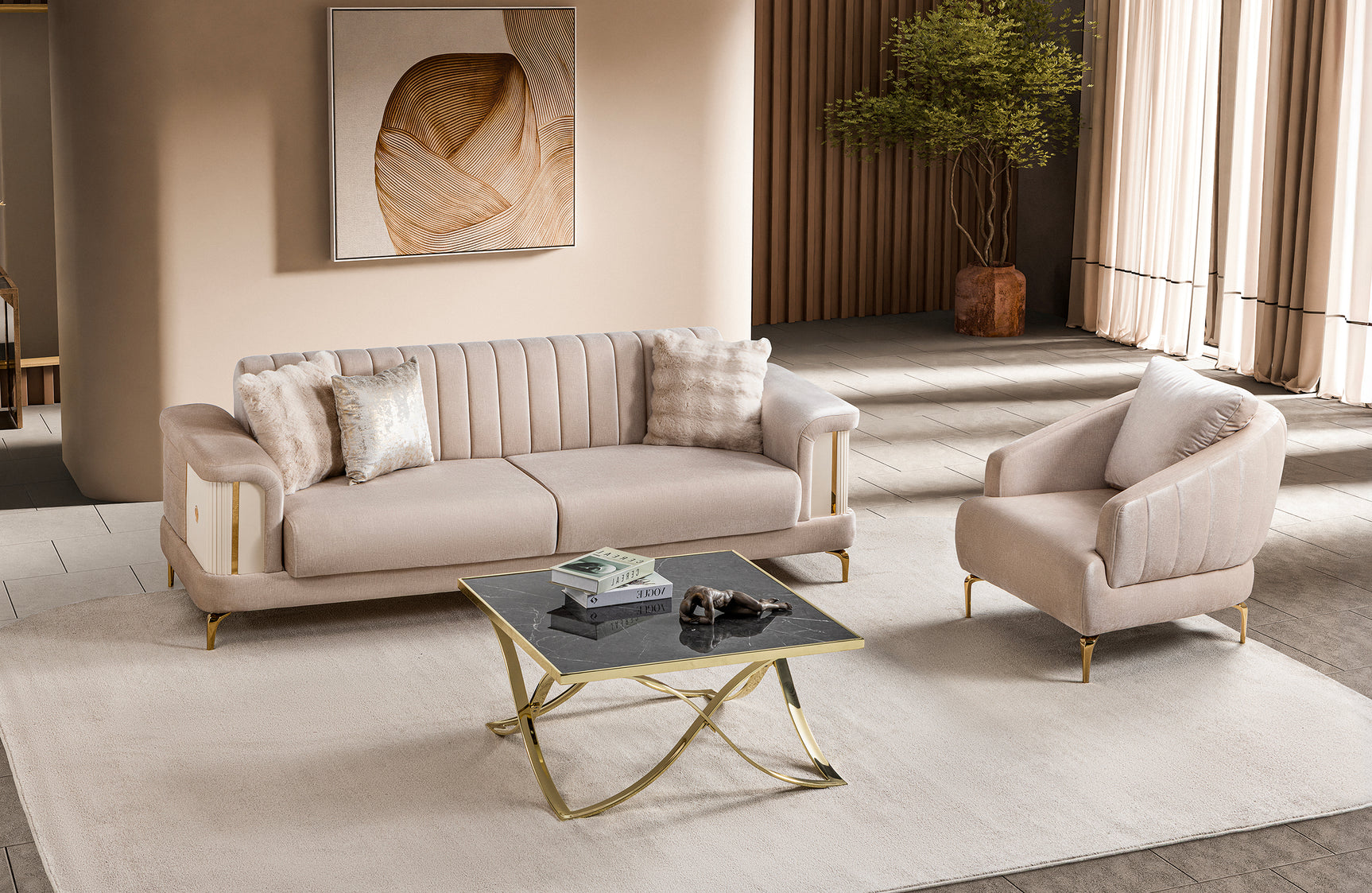 Elano Beige Living Room Set