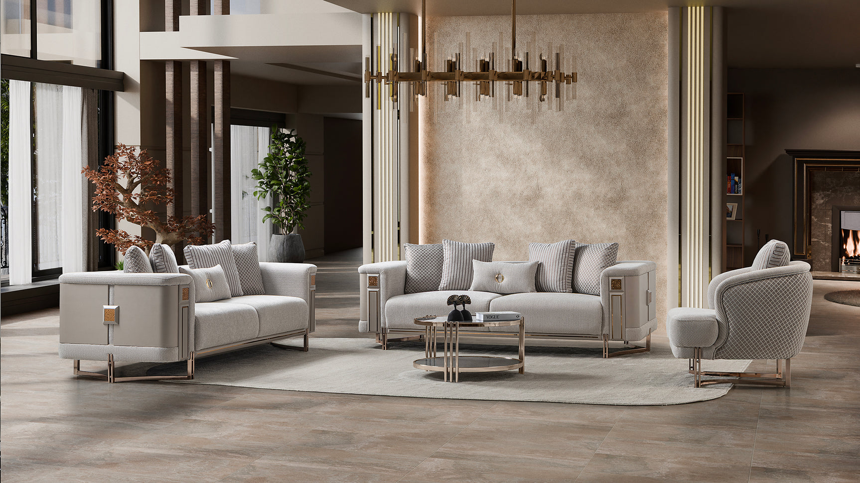 Mirage Beige Living Room Set