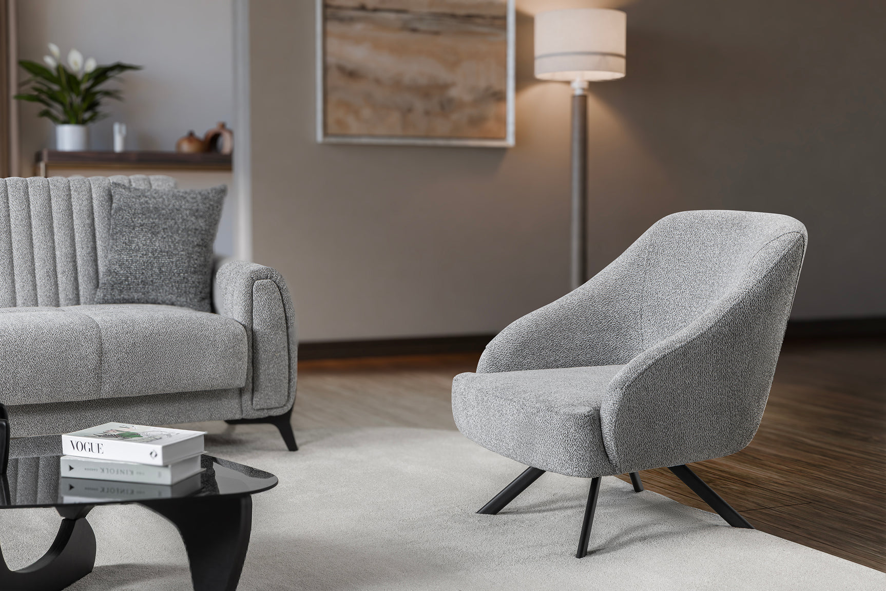Palermo Light Gray Living Room Set