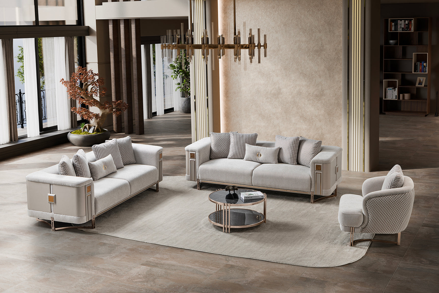Mirage Beige Living Room Set