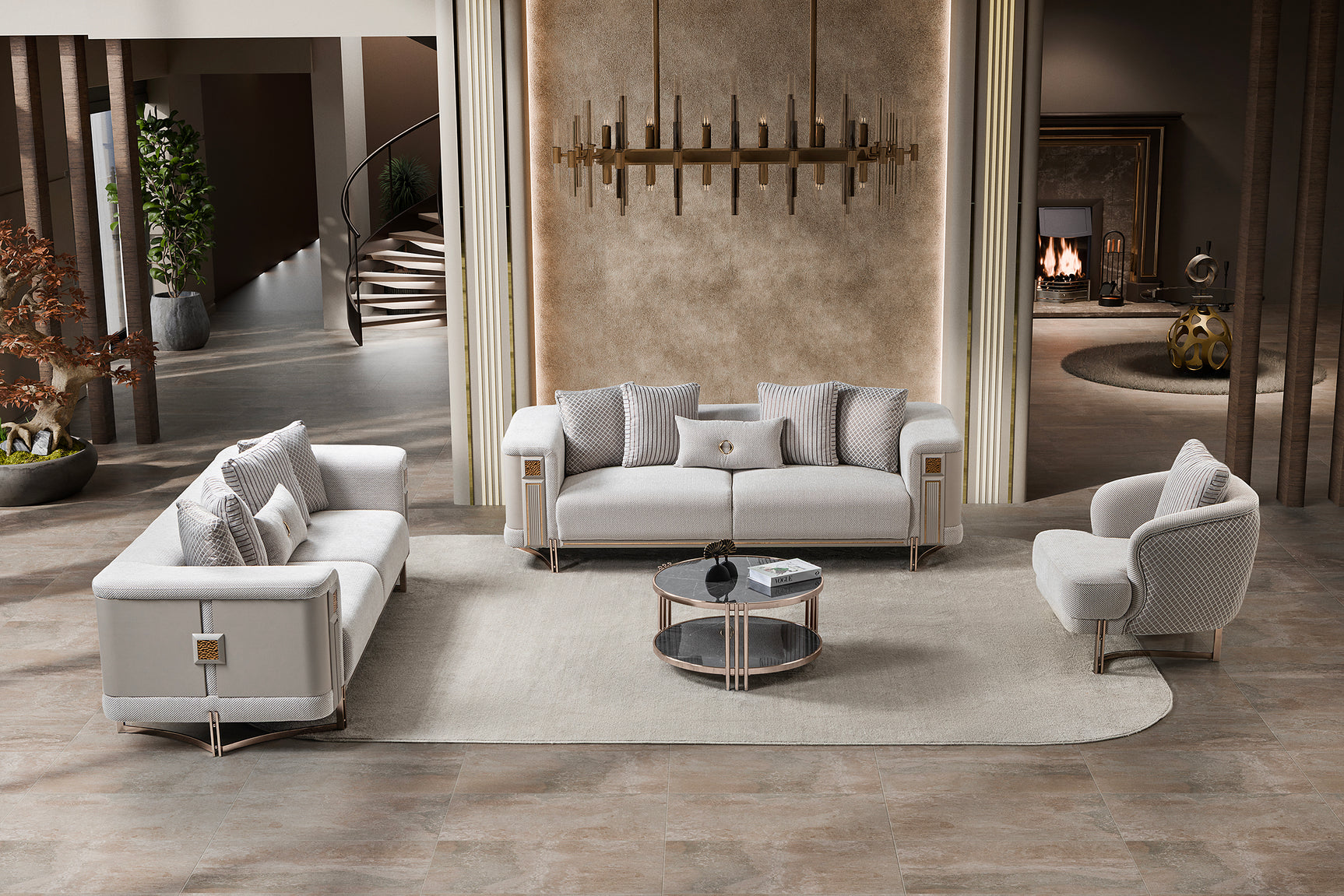 Mirage Beige Living Room Set