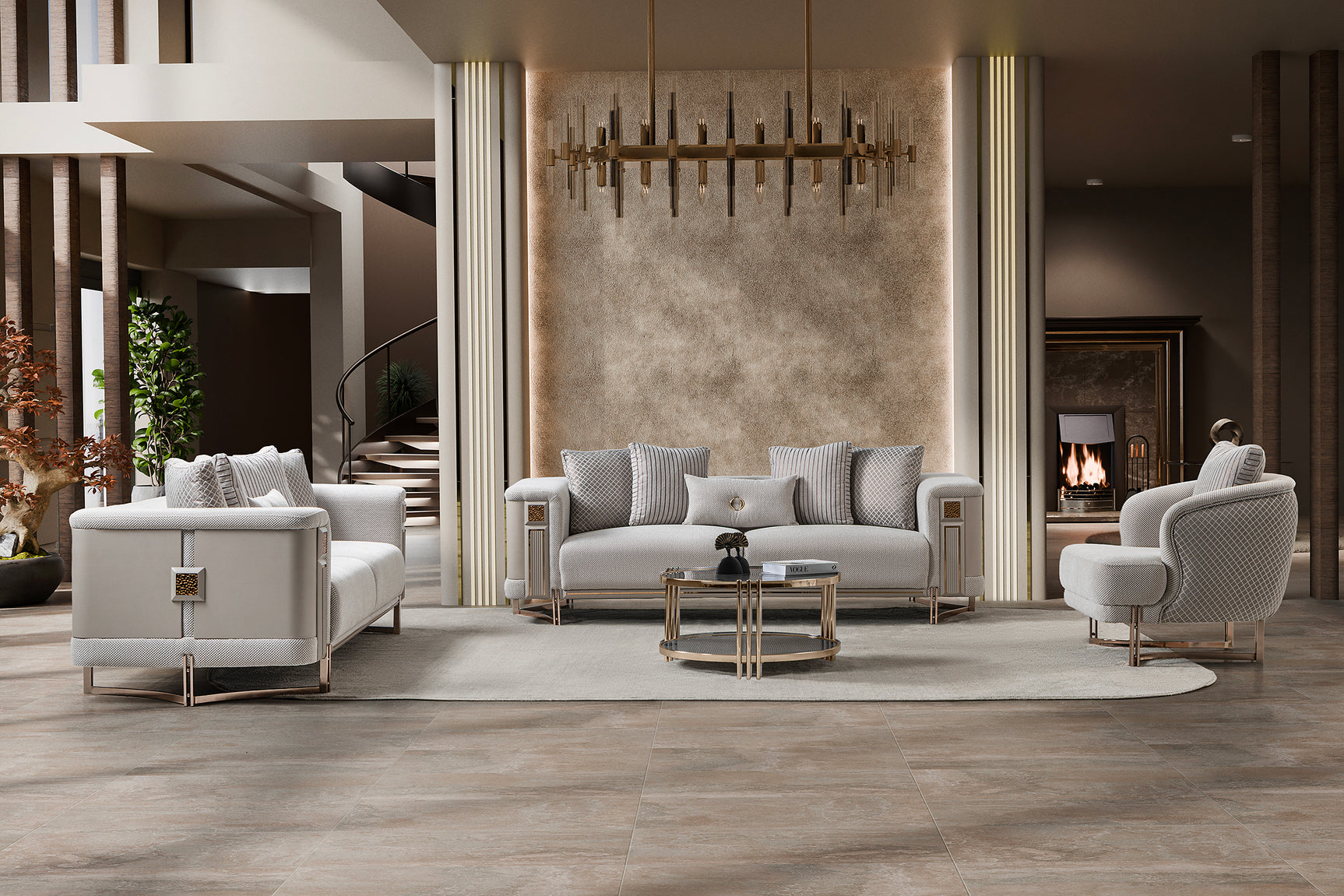 Mirage Beige Living Room Set