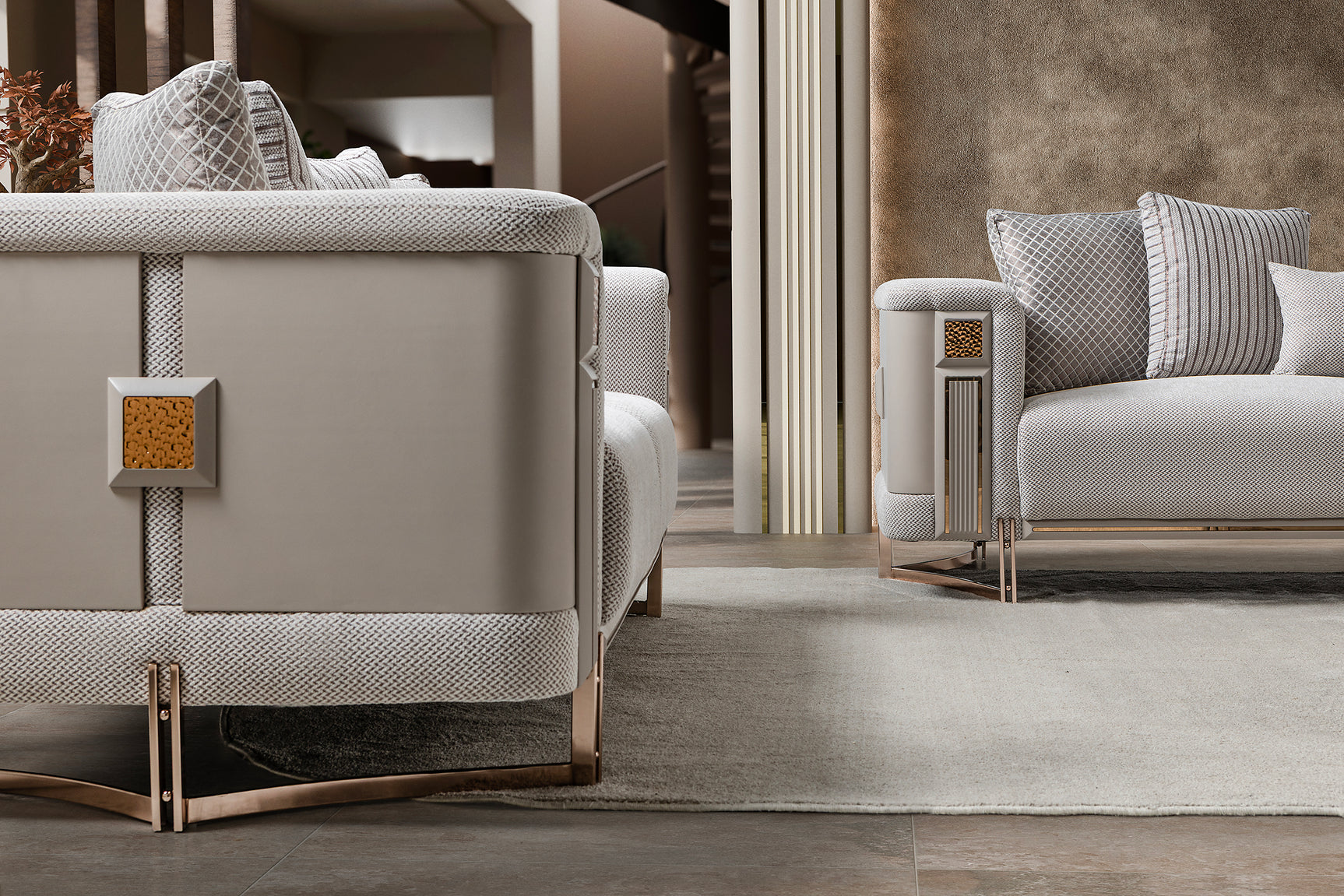 Mirage Beige Living Room Set