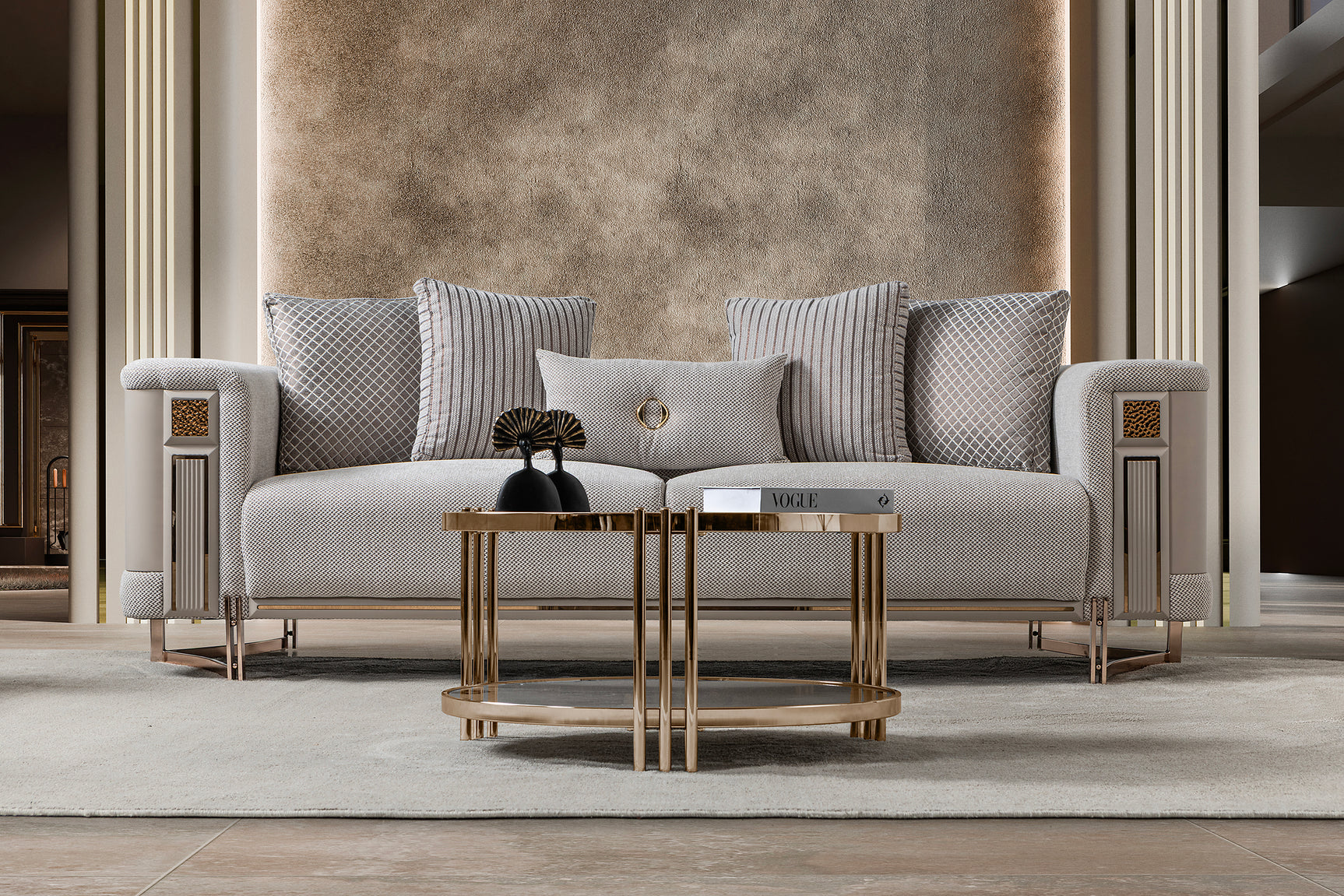 Mirage Beige Living Room Set