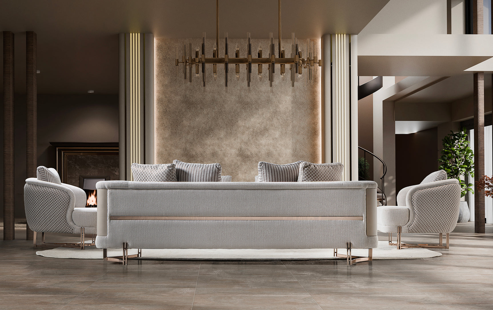 Mirage Beige Living Room Set
