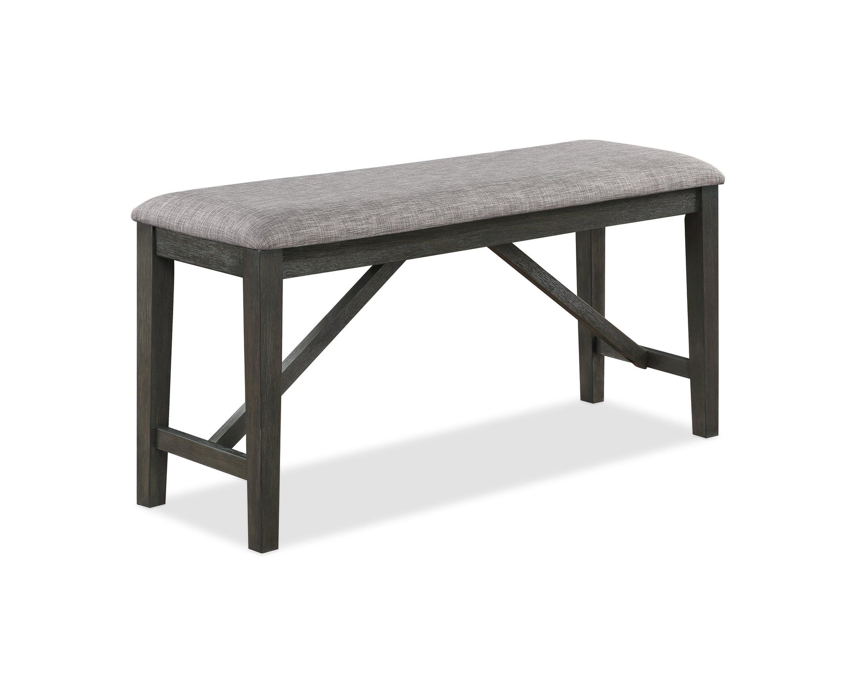 Rufus Gray Wood Fabric Seat Rectangular Counter Height Dining Room Set - Ella Furniture